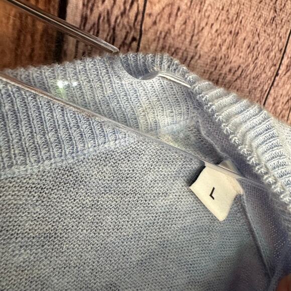 Allude Sweater Pullover Crew Lightweight Classic Preppy Blue Fall Luxury Large - Picture 8 of 8